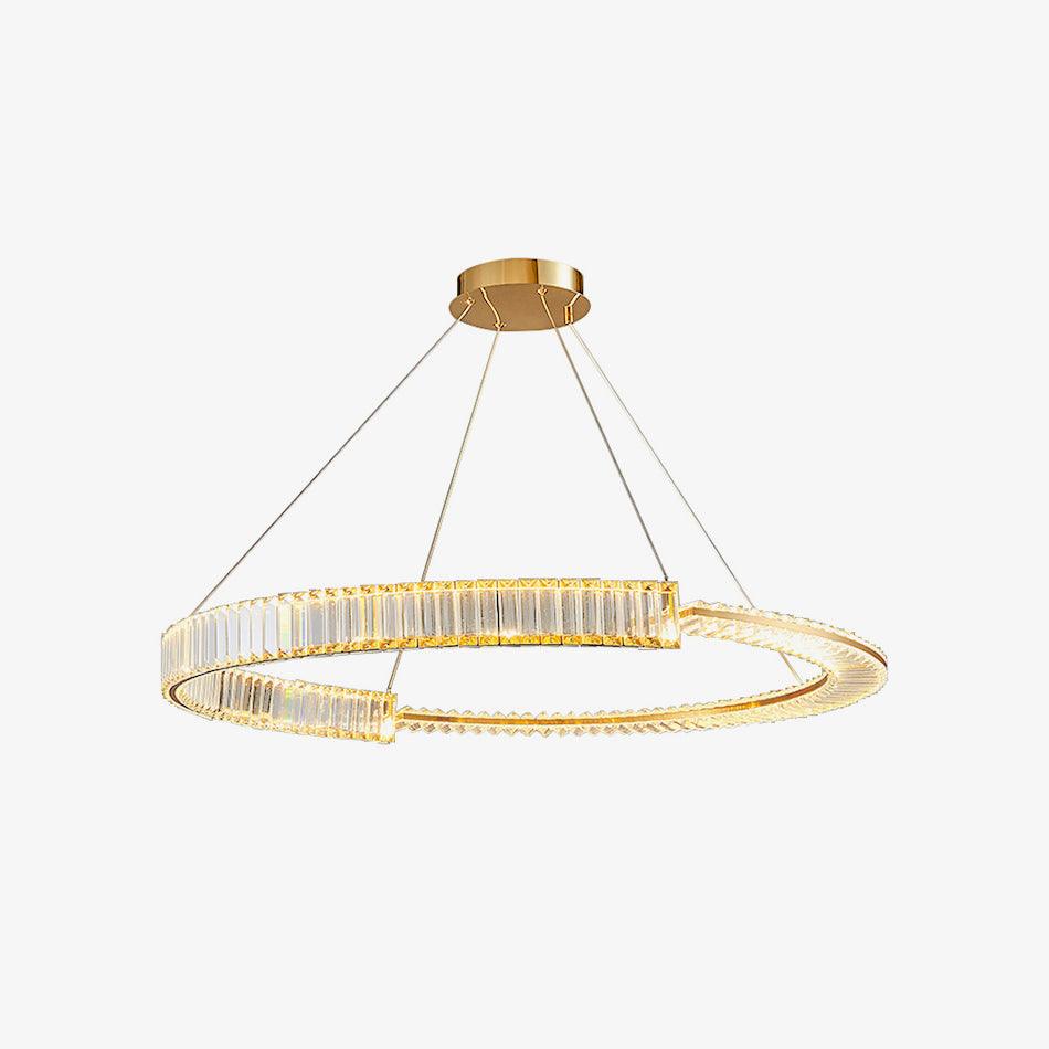 Cyrerira lámpara de araña Stella LED cristal Anillo