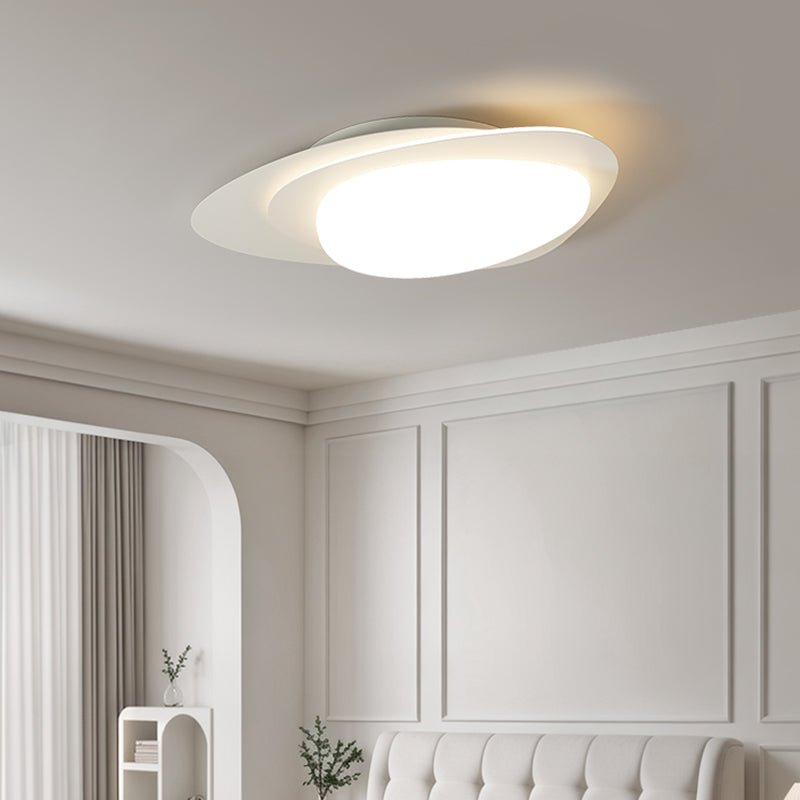 Fuji lámpara de techo de nogal ovalada con LED orgánico