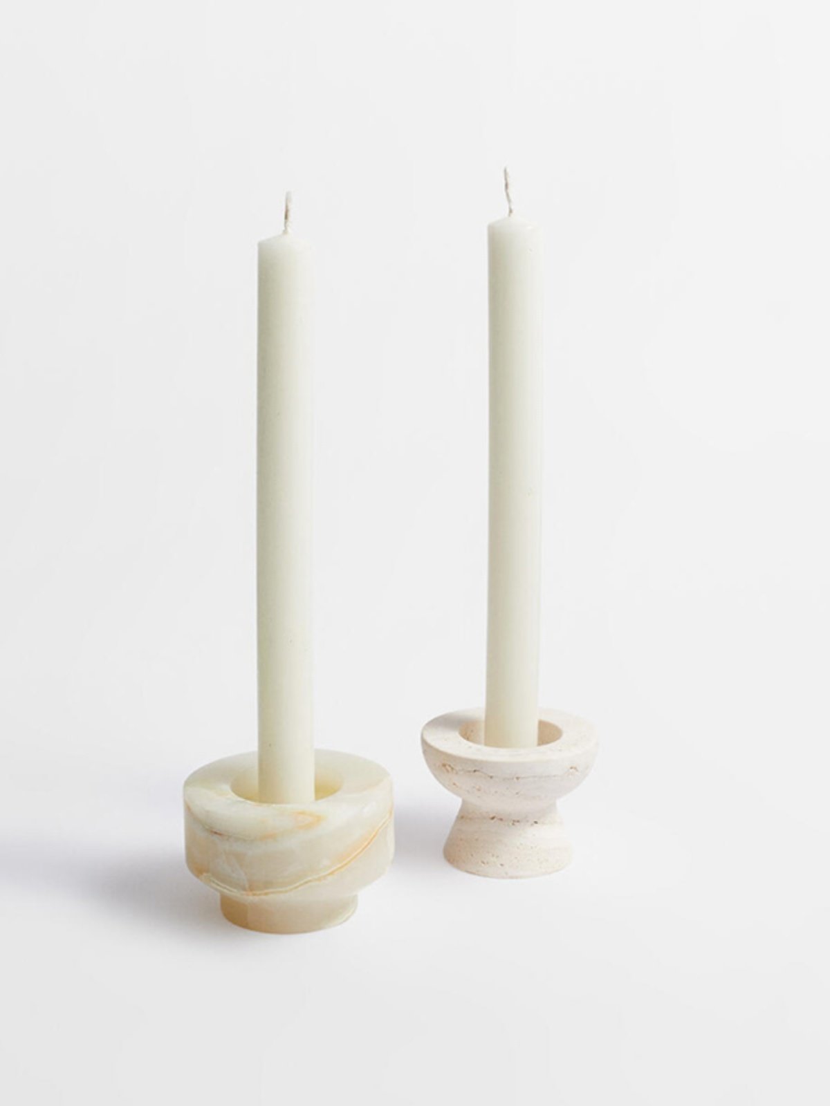 Nerinise Juego de soportes para velas de piedra