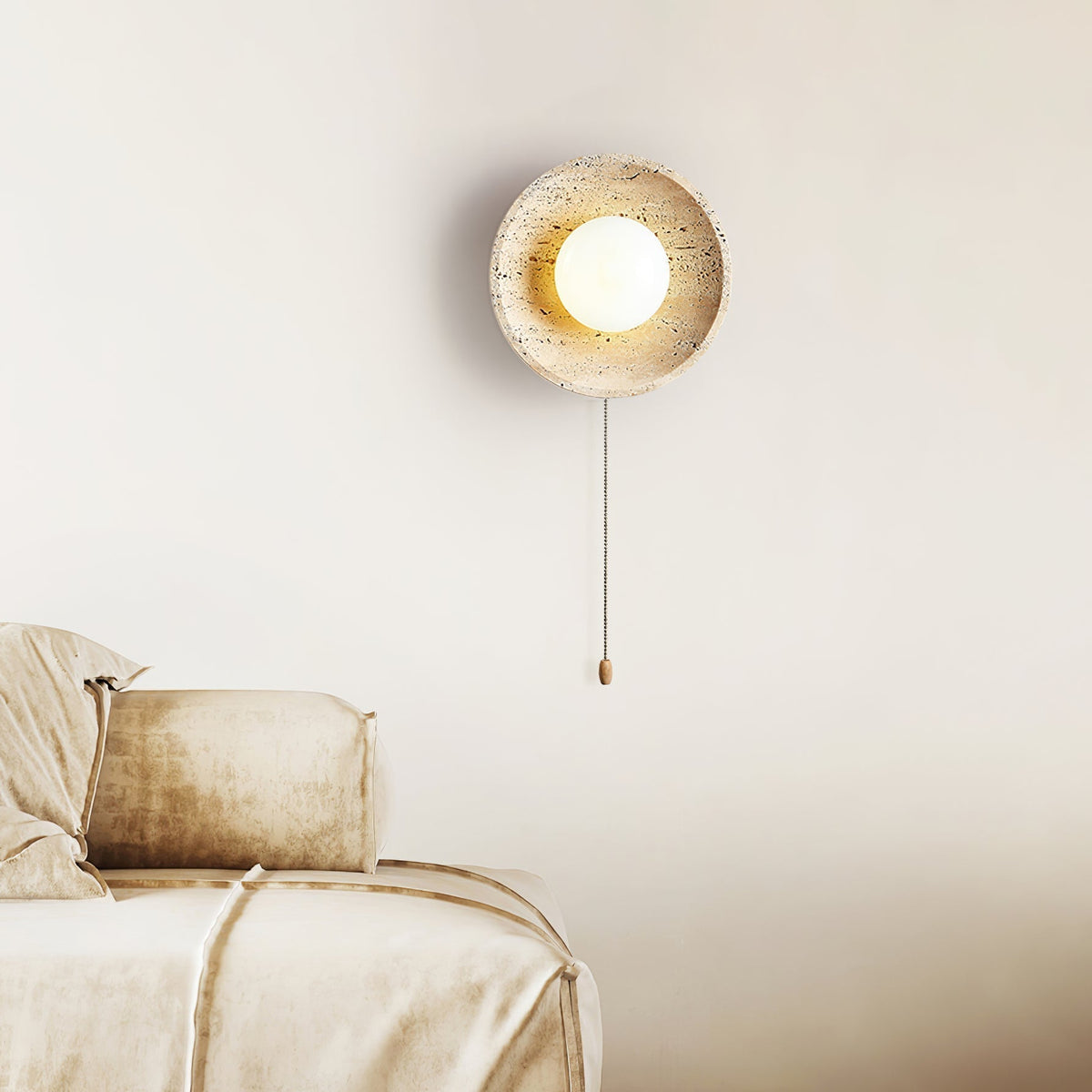 Tavik Bowl-Frame travertino aplique de pared