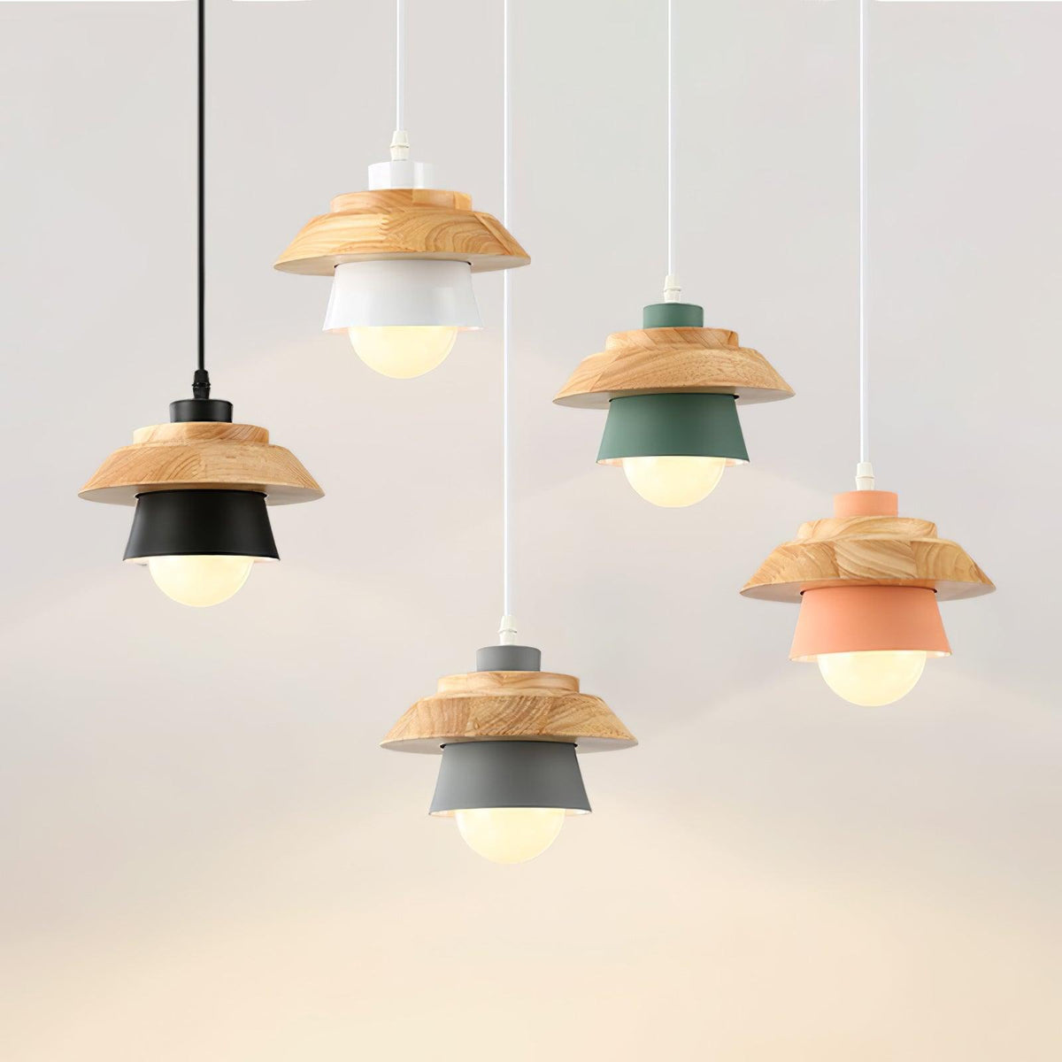 Morrowe lámpara colgante Stone de madera
