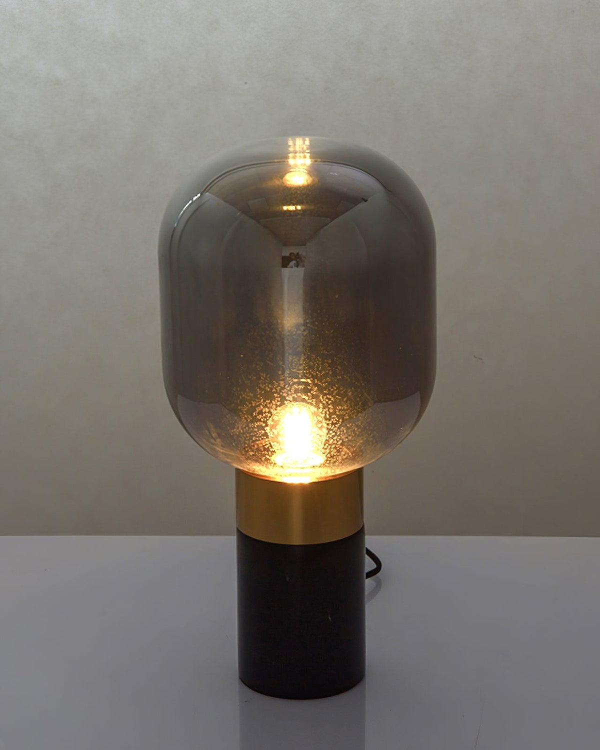 Aurdoren lámpara de mesa minimalista de mármol y vidrio ámbar para escritorio