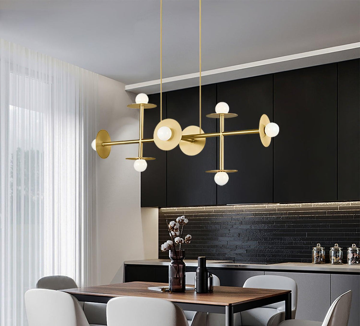 Celiissa Strada lámpara de araña latón vidrio geométrica