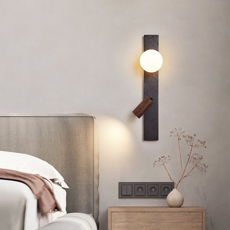 Nirv aplique de pared negro travertino moderno