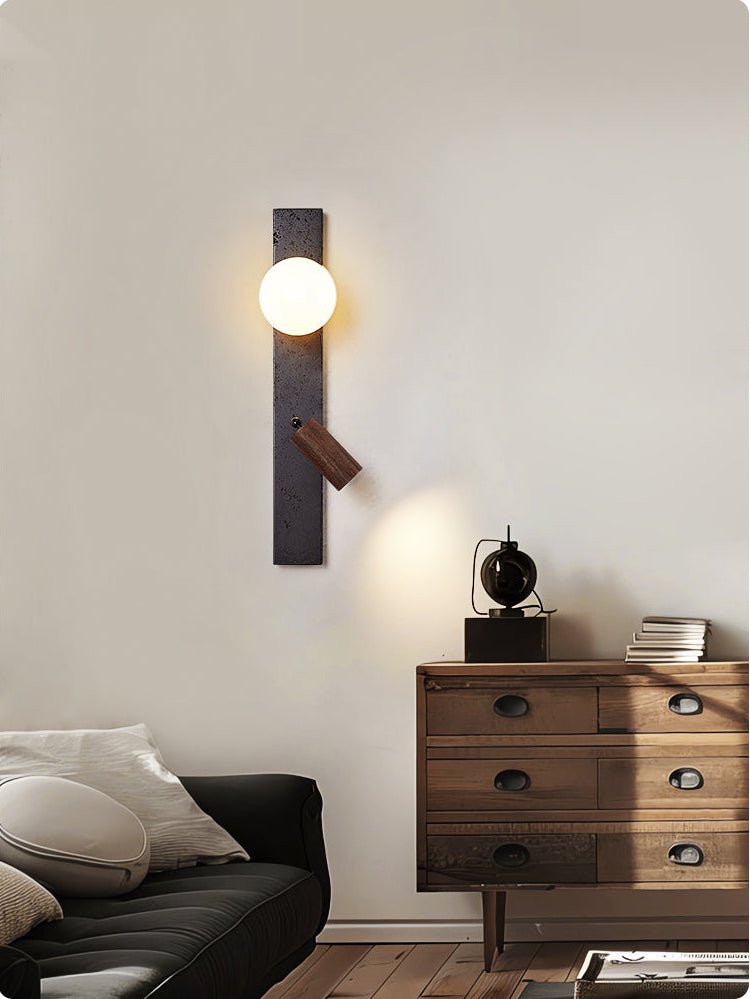 Nirv aplique de pared negro travertino moderno