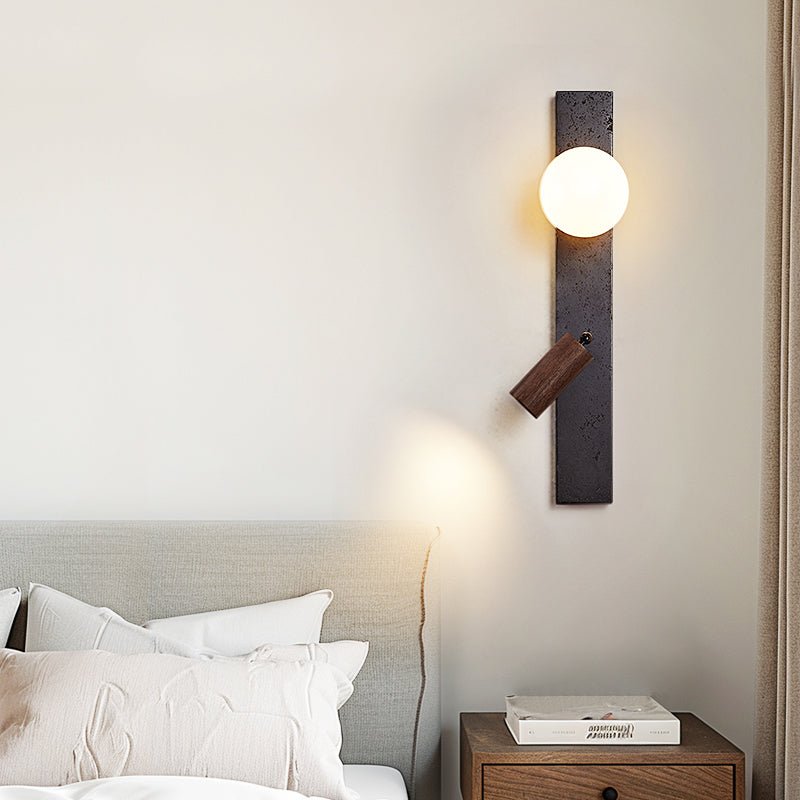 Nirv aplique de pared negro travertino moderno