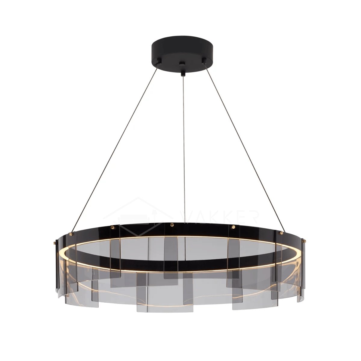 Eireriel lámpara de araña moderna de vidrio negro LED