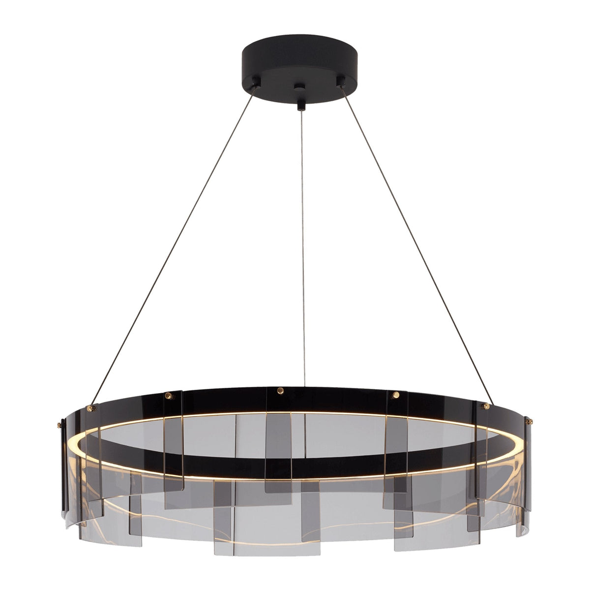 Eireriel lámpara de araña moderna de vidrio negro LED