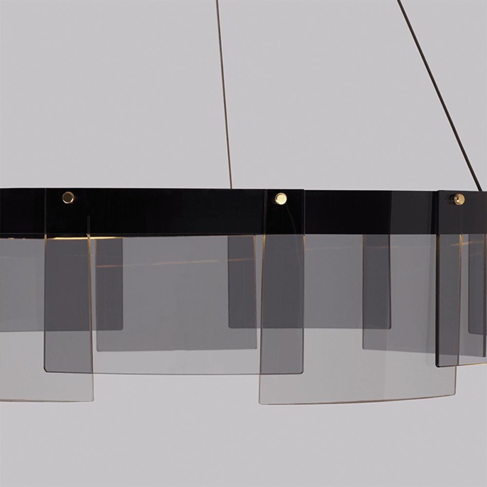 Eireriel lámpara de araña moderna de vidrio negro LED