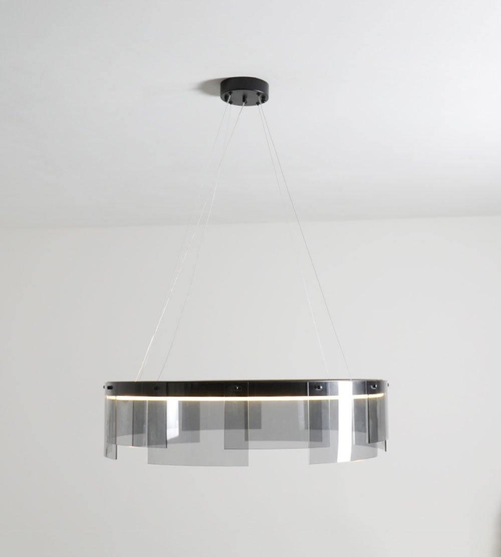 Eireriel lámpara de araña moderna de vidrio negro LED