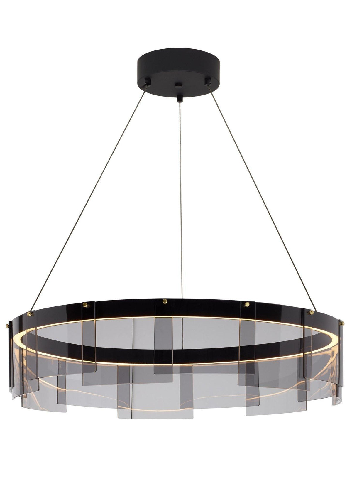 Eireriel lámpara de araña moderna de vidrio negro LED