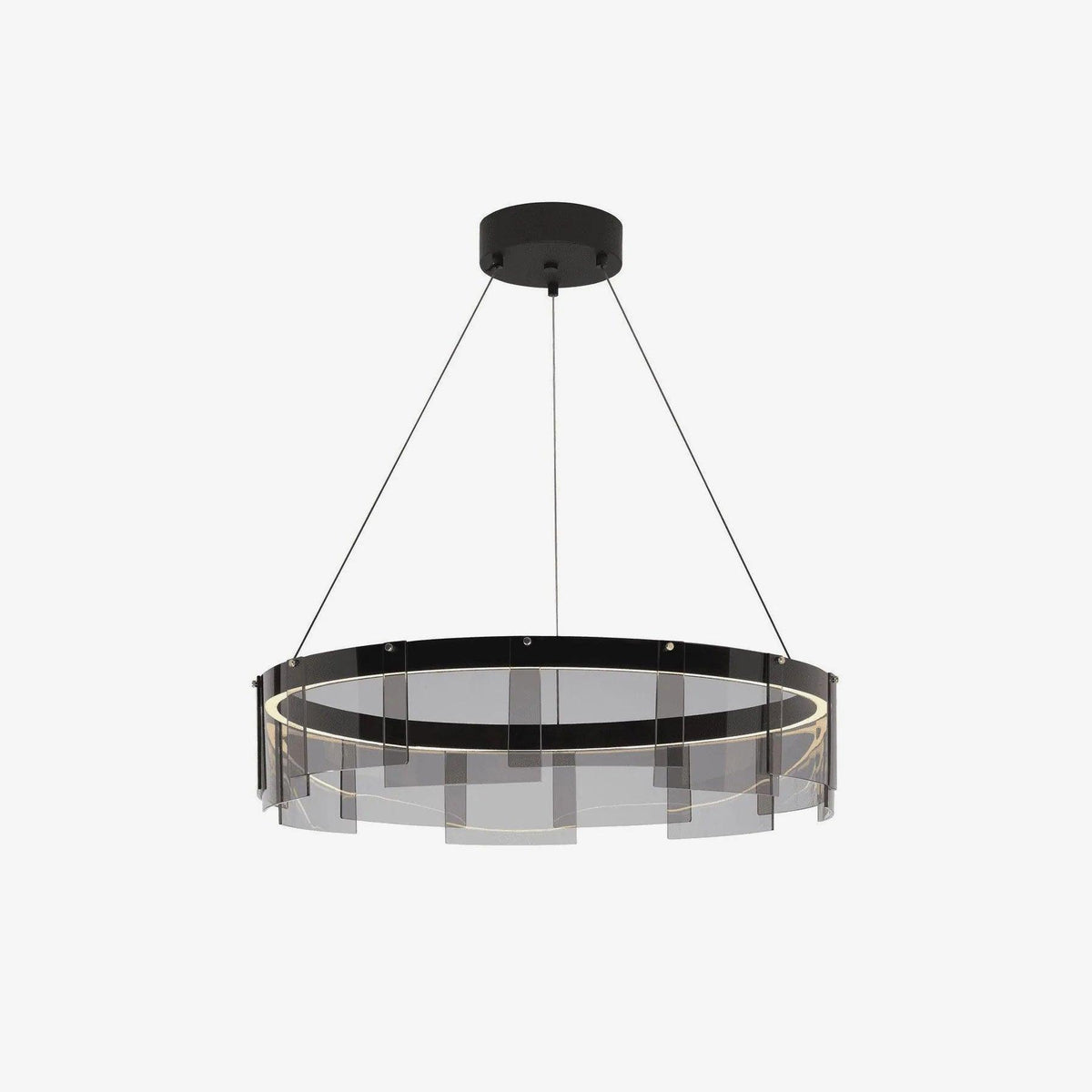 Eireriel lámpara de araña moderna de vidrio negro LED