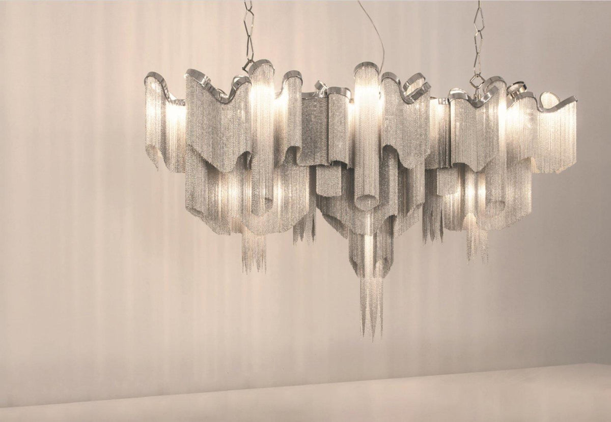 Lustra lámpara colgante Stream Chain Níquel