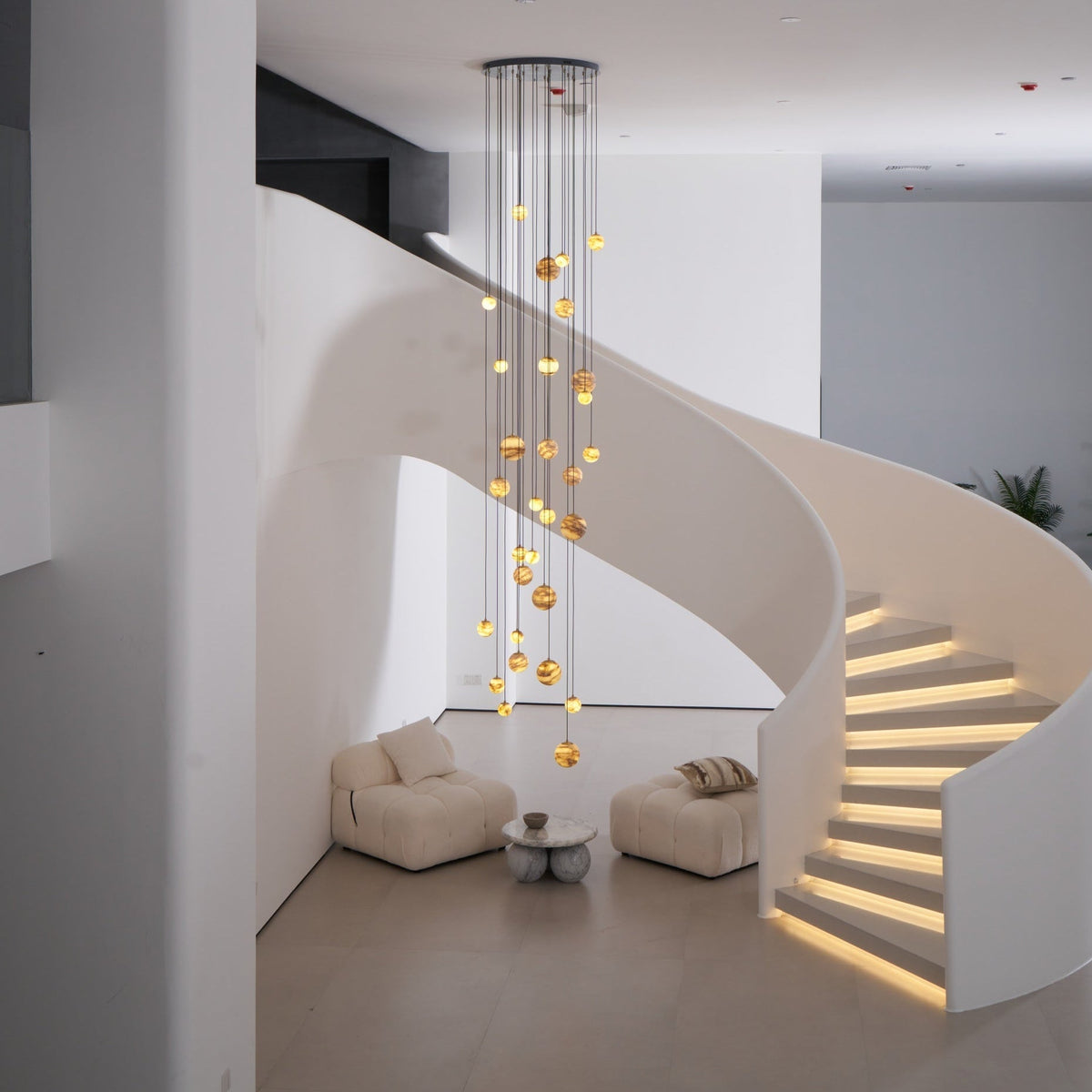 LUX lámpara de araña alabastro Cluster Escalera