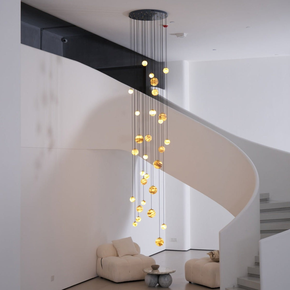 LUX lámpara de araña alabastro Cluster Escalera