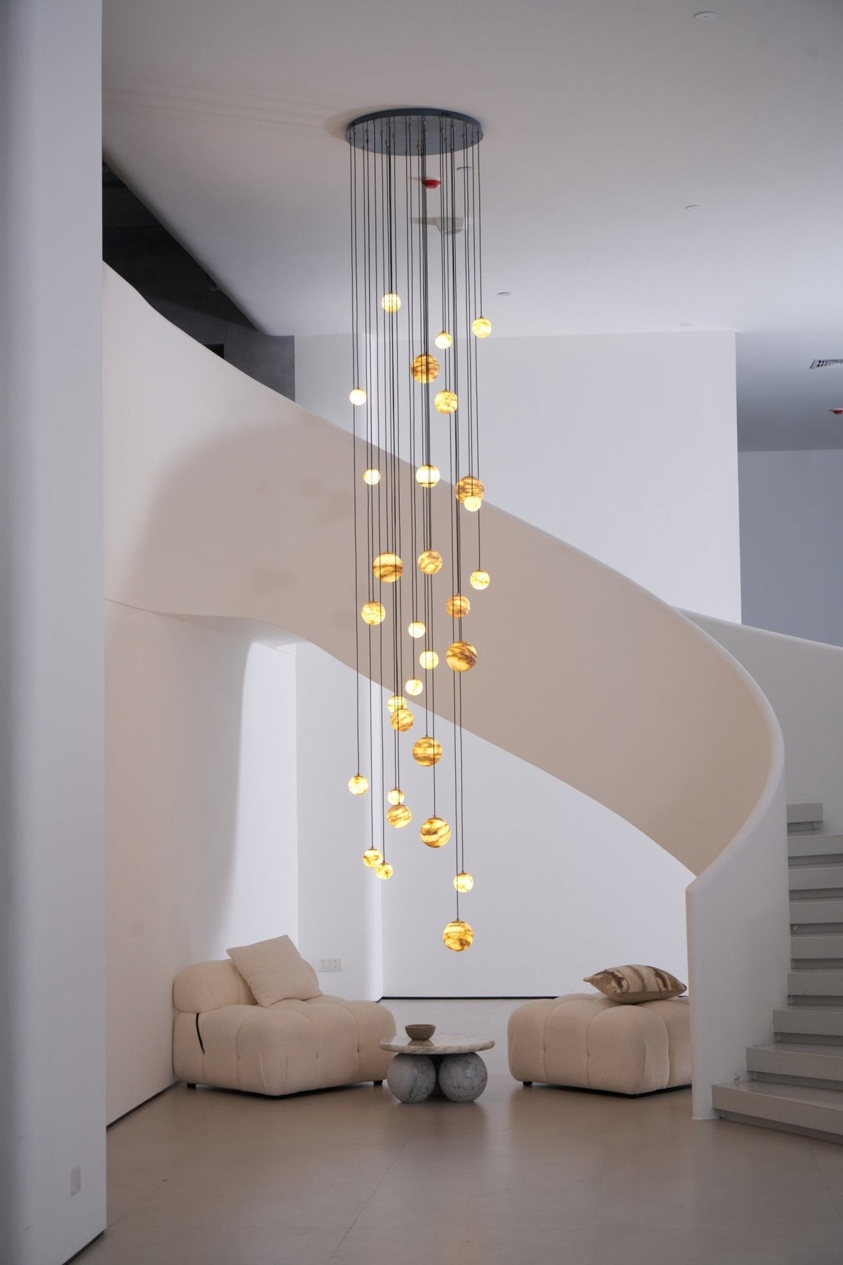 LUX lámpara de araña alabastro Cluster Escalera