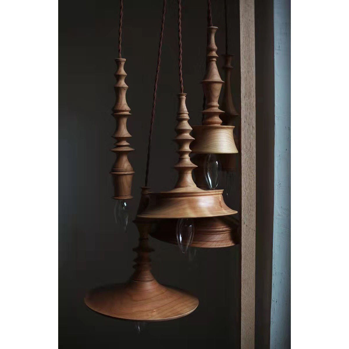 Tessira lámpara colgante de madera industrial