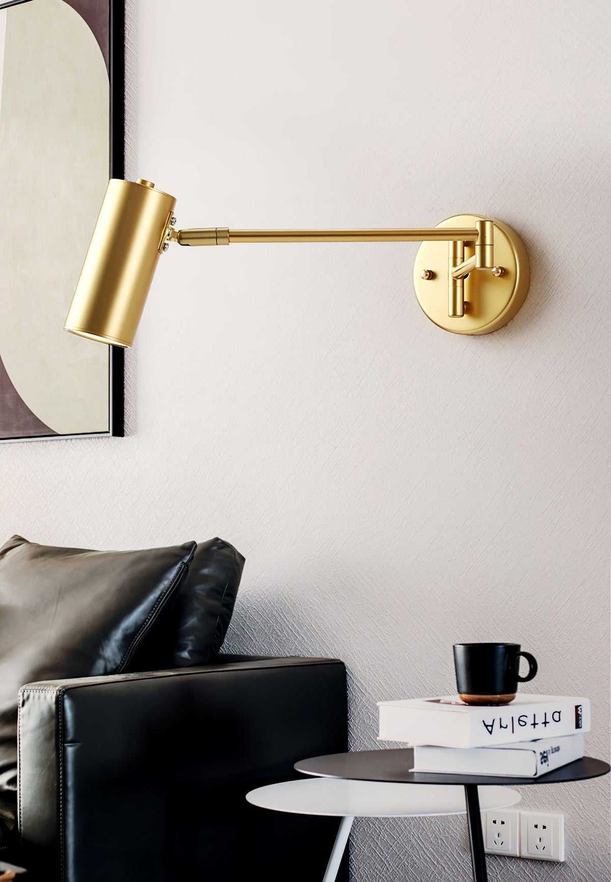 Auraelle aplique de pared con brazo articulado de latón regulable