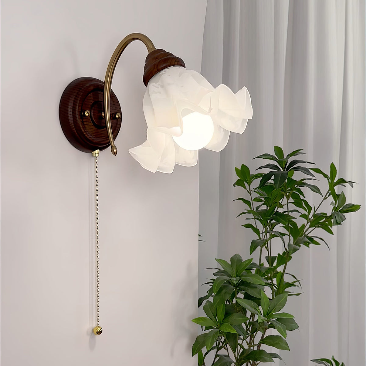 Civenan aplique de pared Elegancia nórdica con arte en vidrio