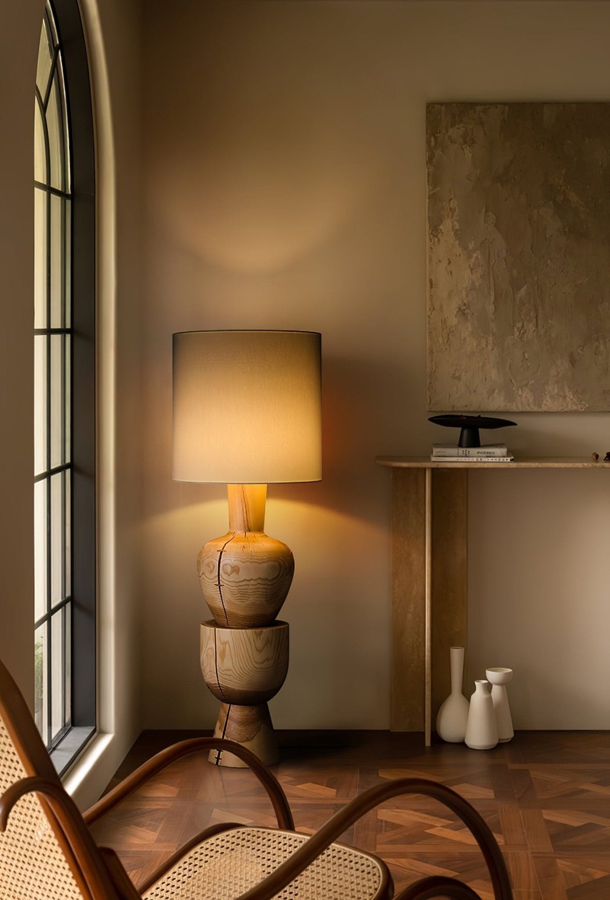 Flynis lámpara de mesa de madera