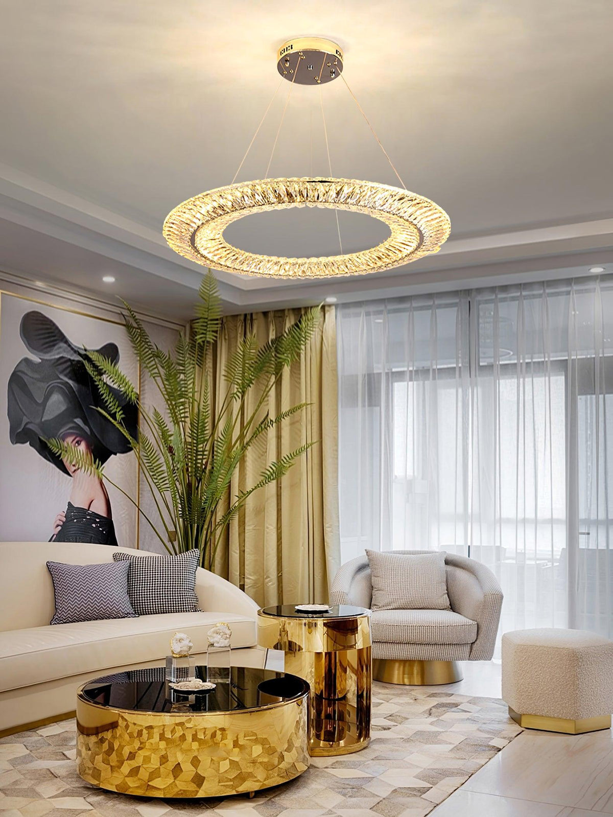 Tev lámpara de araña Geometric cristal LED Elegante
