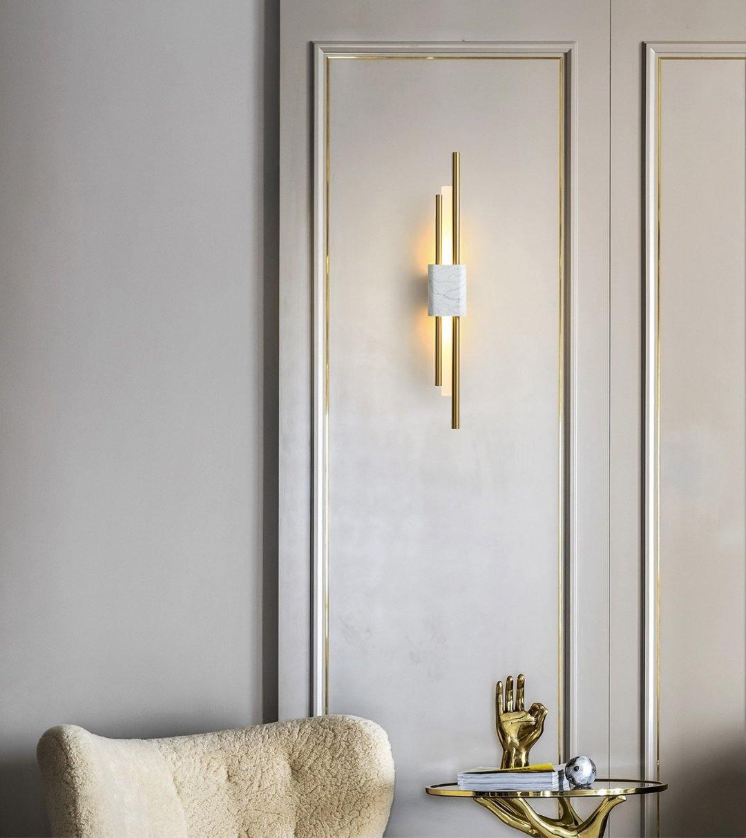 Evely aplique de pared Premium nórdico de arte con acabados en mármol enchufable