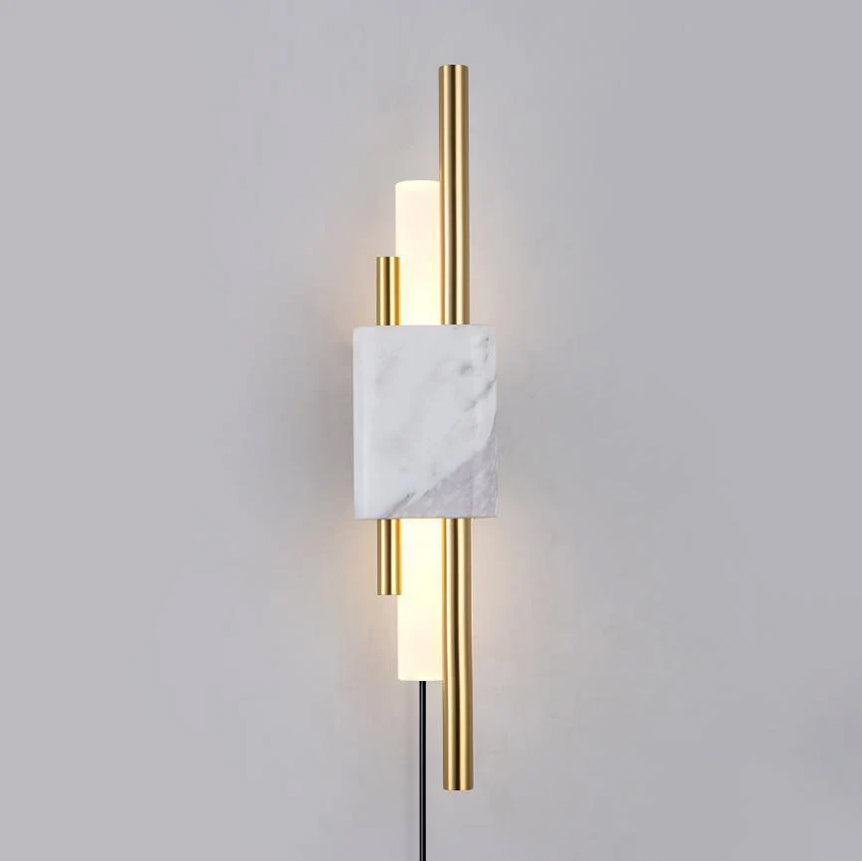 Evely aplique de pared Premium nórdico de arte con acabados en mármol enchufable