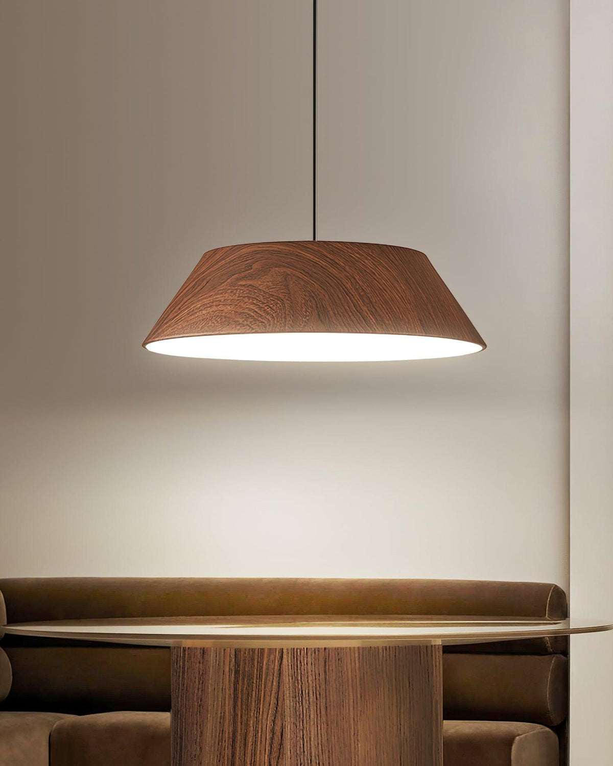 Novain lámpara colgante de madera con grano de madera