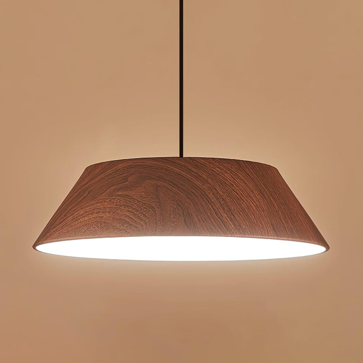 Novain lámpara colgante de madera con grano de madera