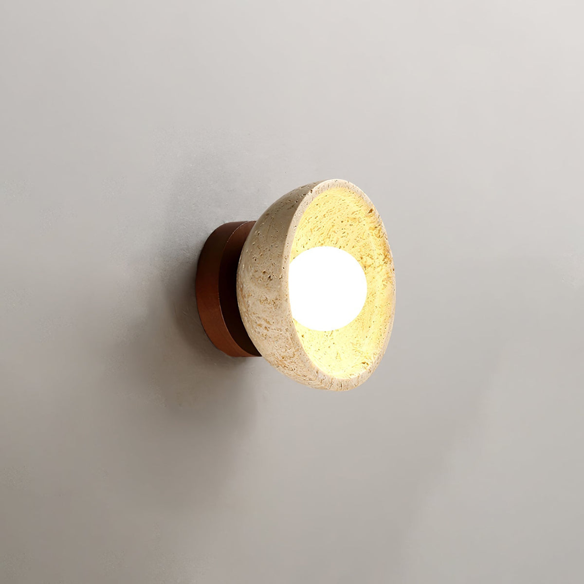 Nalen aplique de pared de medio cúpula en travertino