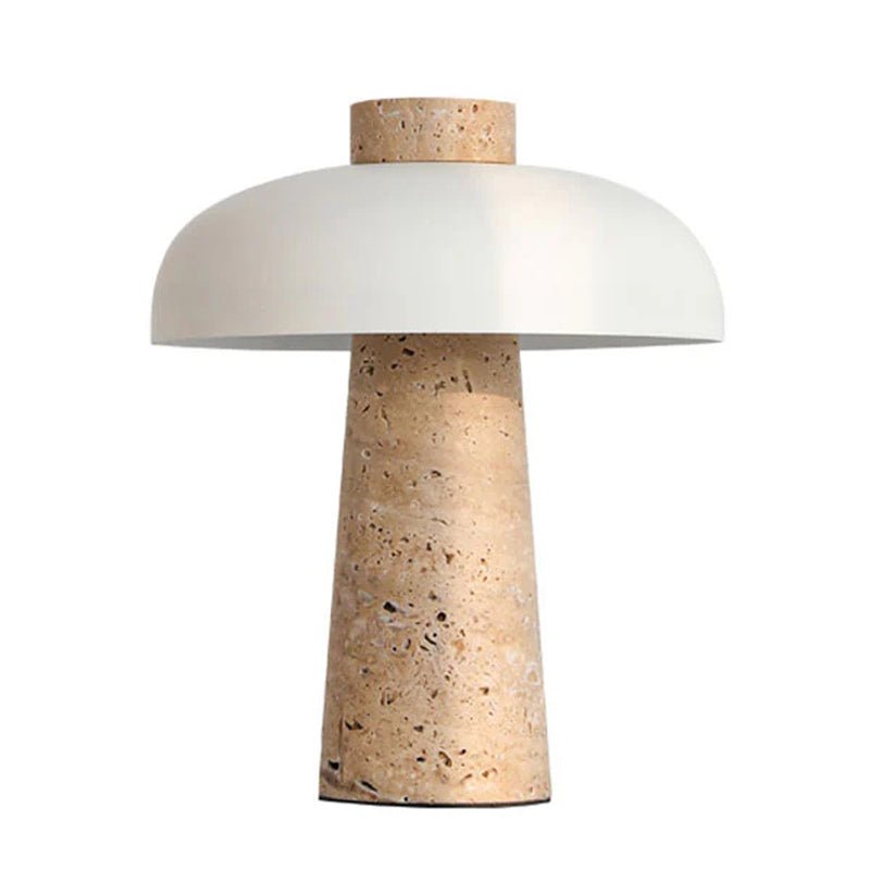 Tavivira lámpara de mesa con forma de seta en travertino