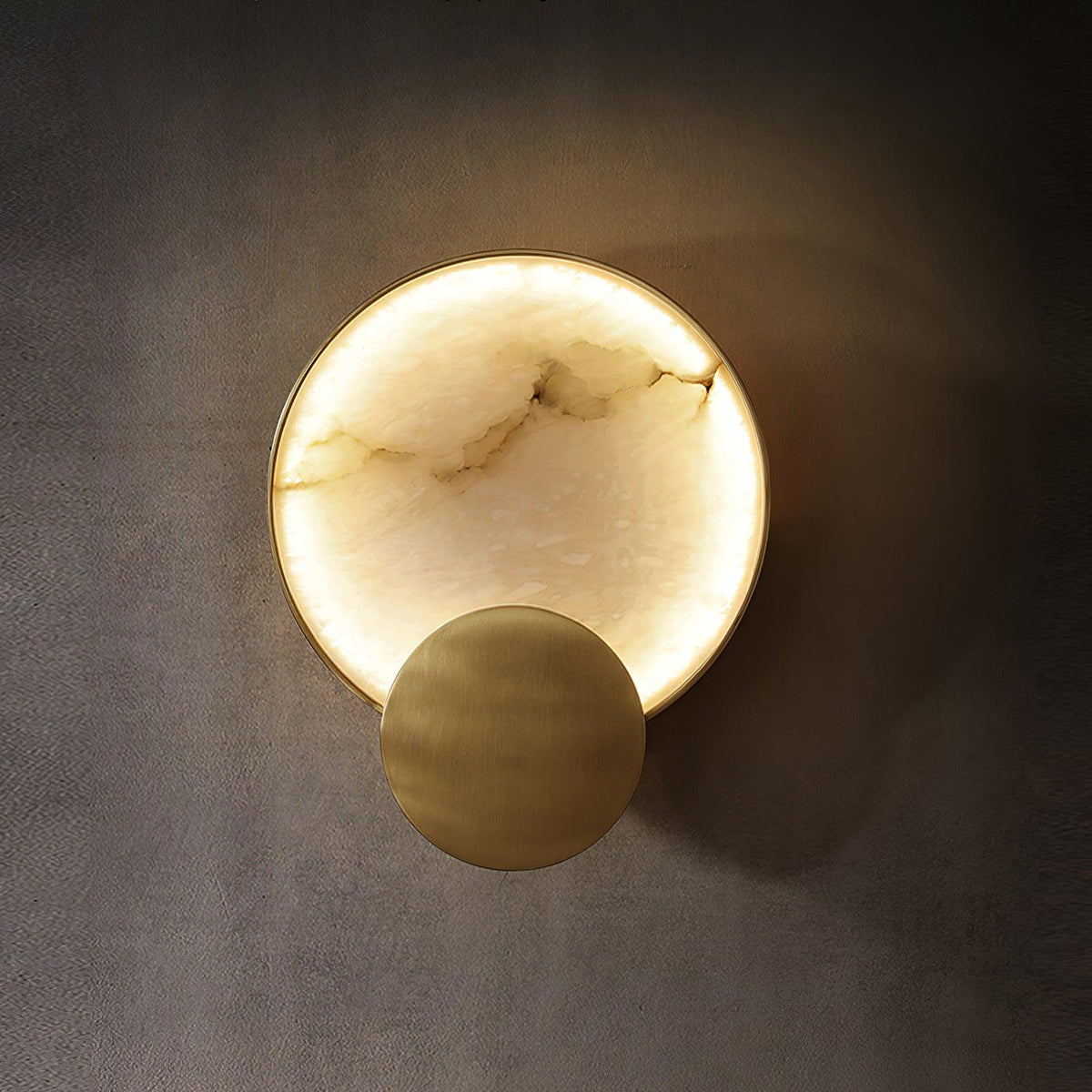 Myvelarae aplique de pared circular en alabastro