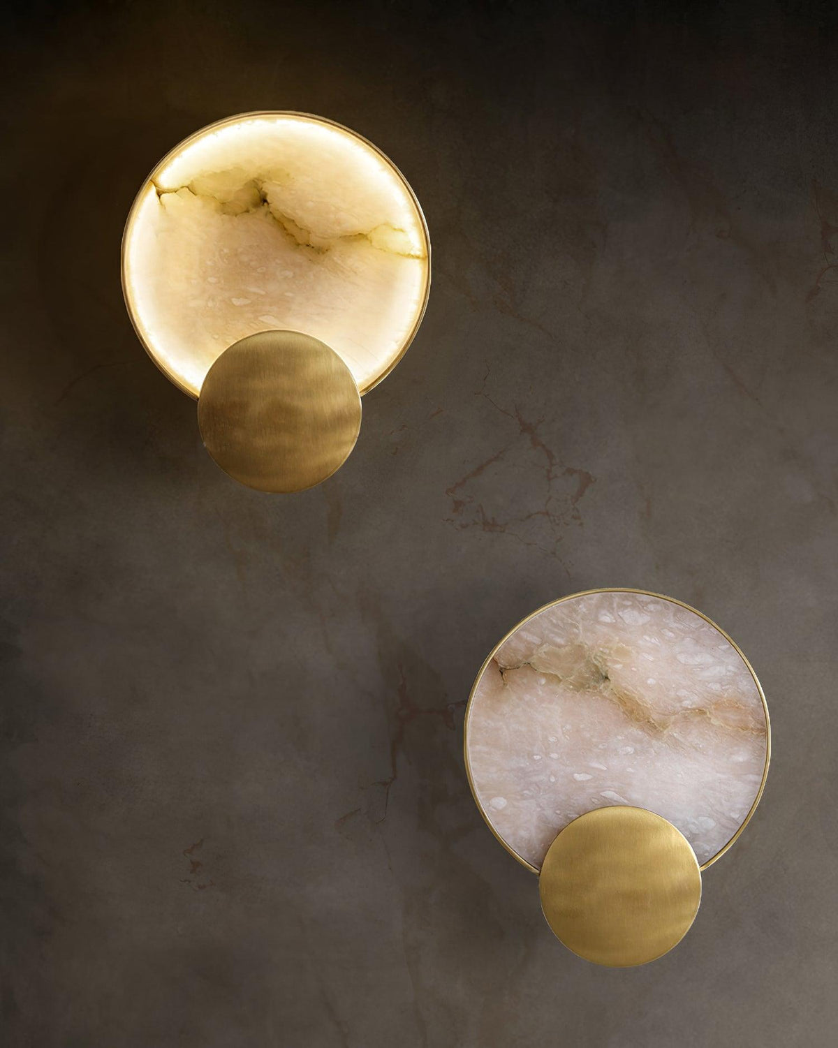 Myvelarae aplique de pared circular en alabastro