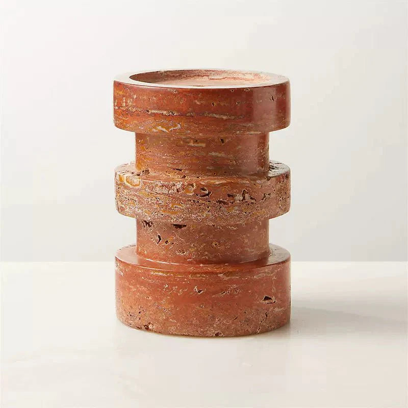 Petenena Soporte de velas de piedra terracota