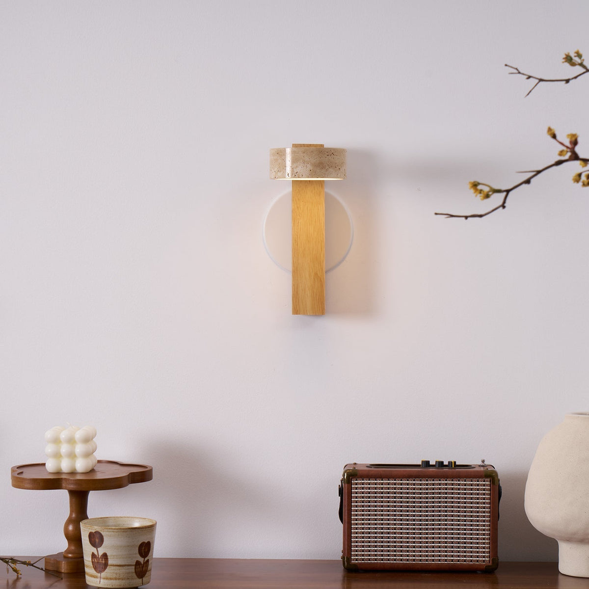 Tavalina aplique de pared Cylinder-Stack travertino