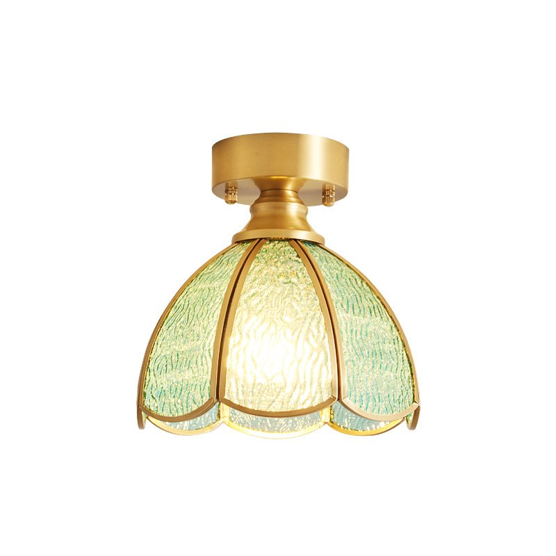 Revely lámpara de techo vintage floral esmerilado