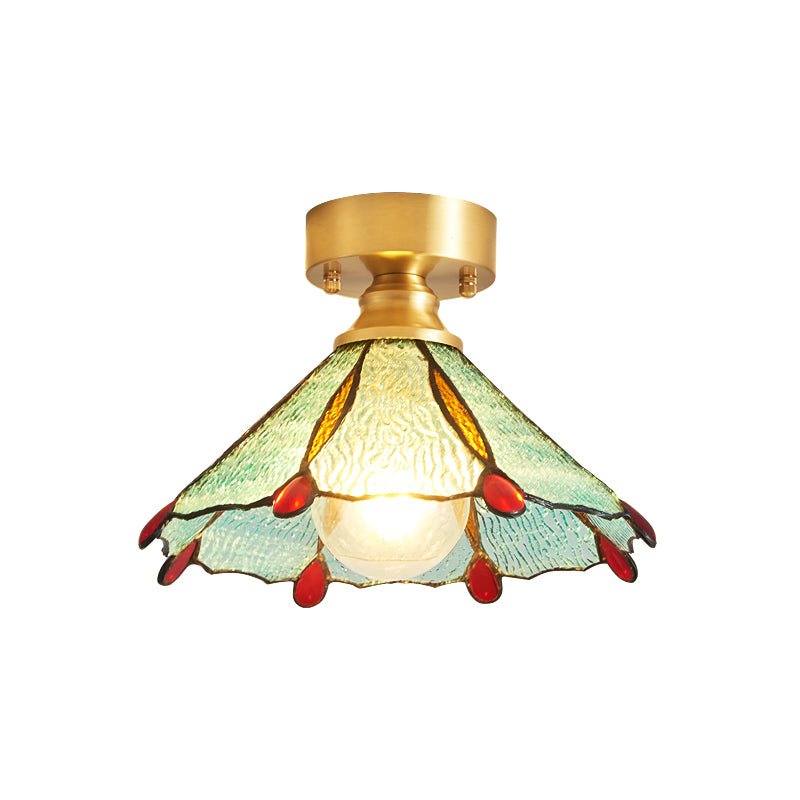 Revely lámpara de techo vintage floral esmerilado