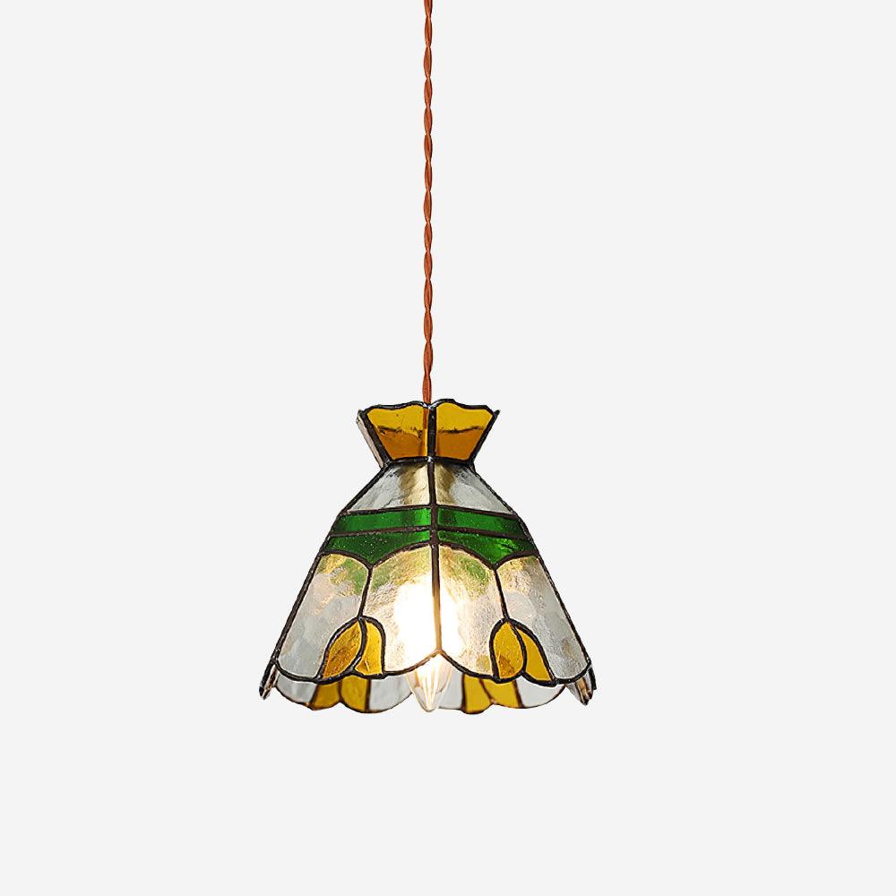 Coriva lámpara colgante de vidrio teñido estilo mid-century