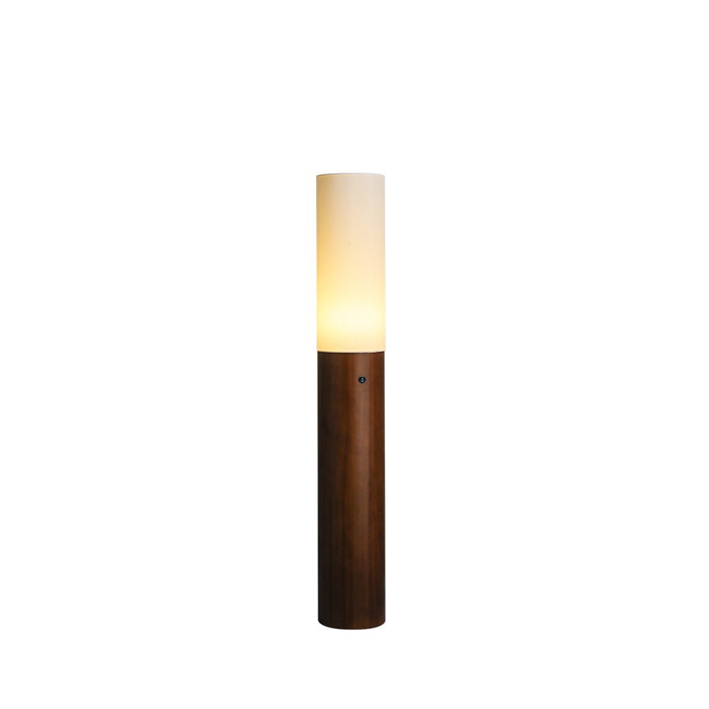 Viraalia lámpara de pie con columna de madera