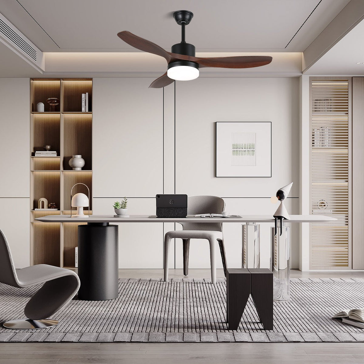 Darian ventilador de techo con luz minimalista de madera