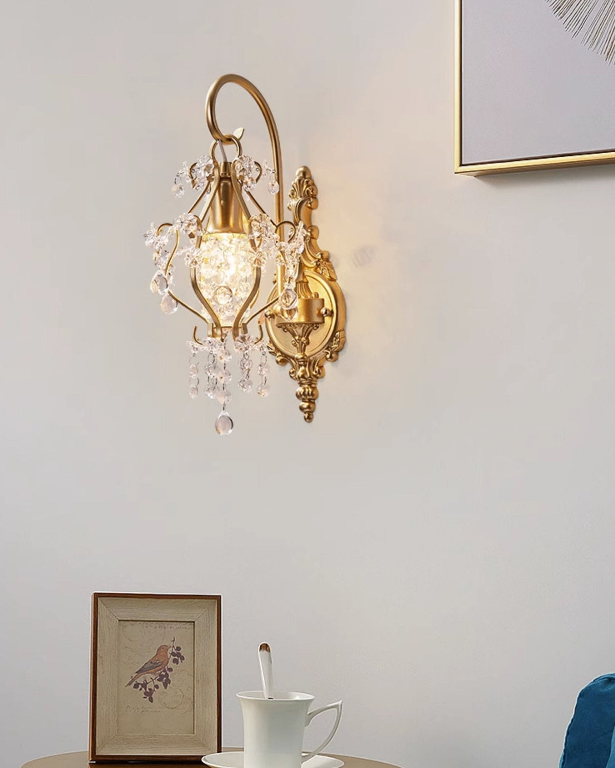 Elyenelia aplique de pared de lujo con cristal postmoderno