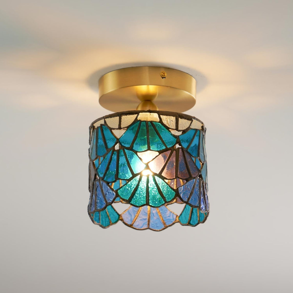 Rosavine plafón de vidrio esmerilado Tiffany