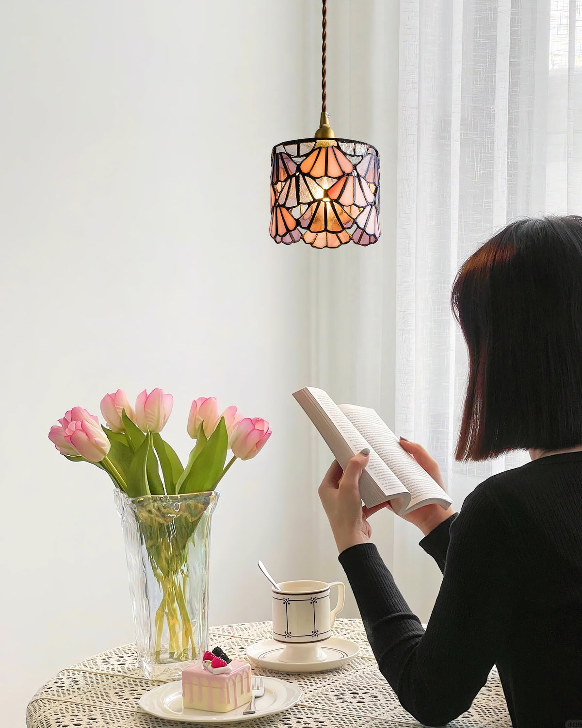 Lioraen lámpara colgante Tiffany diseño clásico