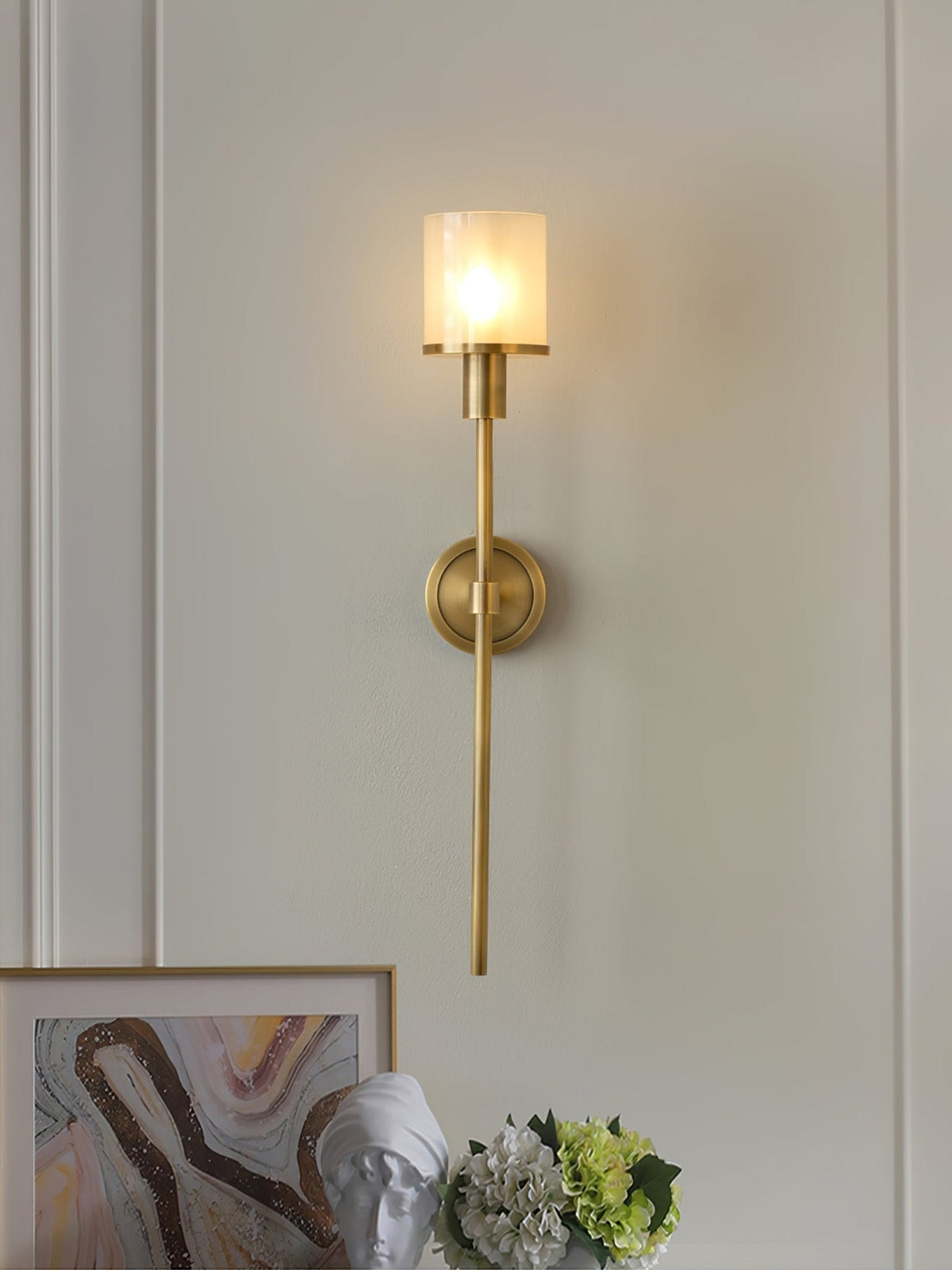 Mycara Aplique de pared Alabastro Nórdico Clásico