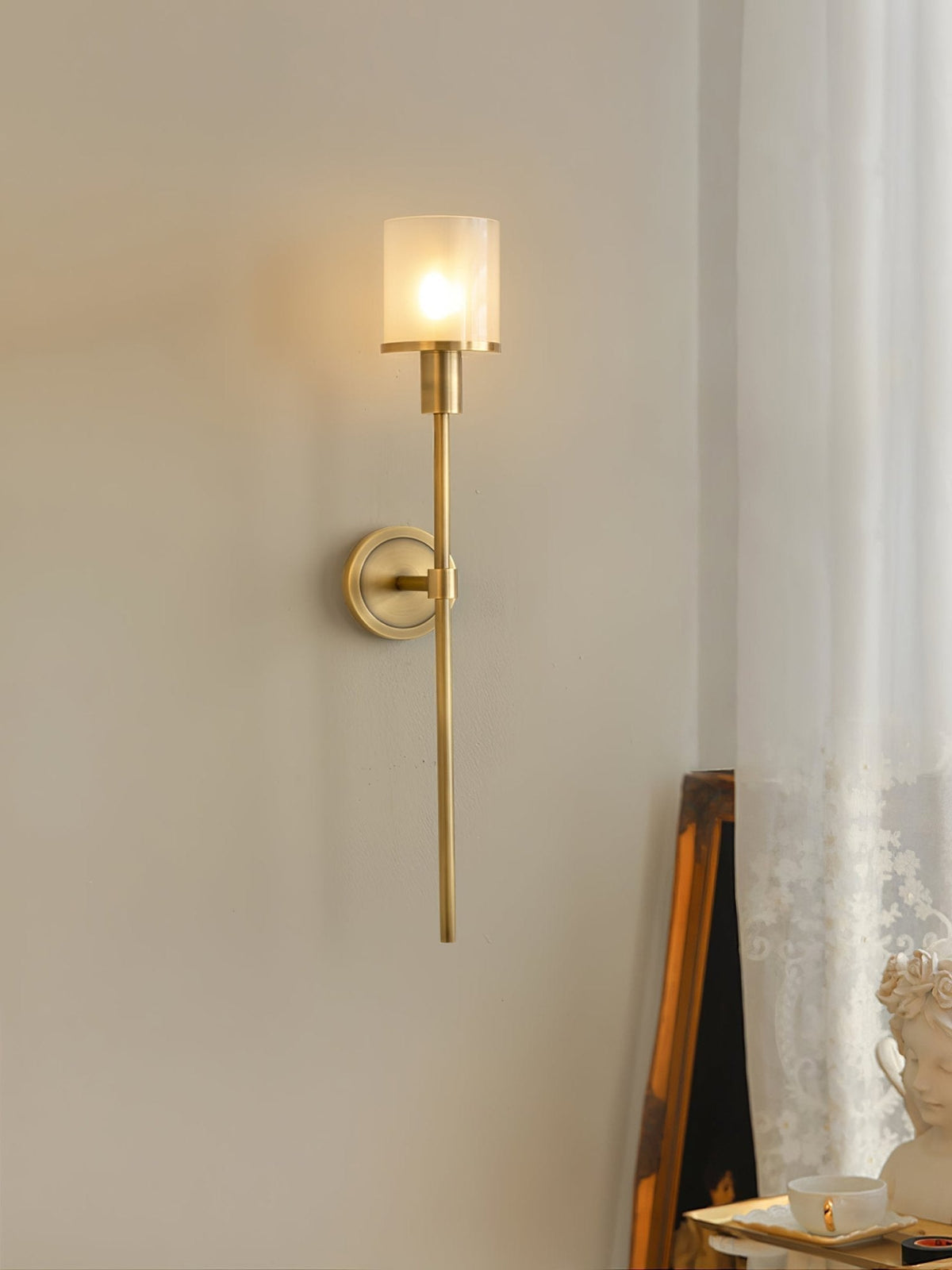 Mycara Aplique de pared Alabastro Nórdico Clásico