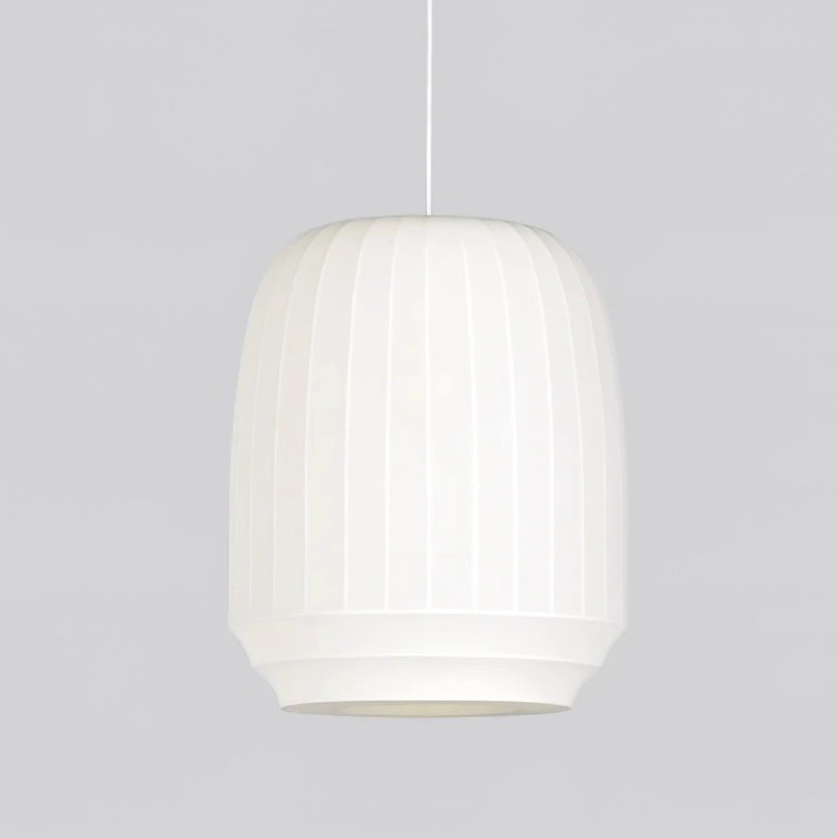 Taro lámpara colgante de tela blanca moderna minimalista con líneas verticales