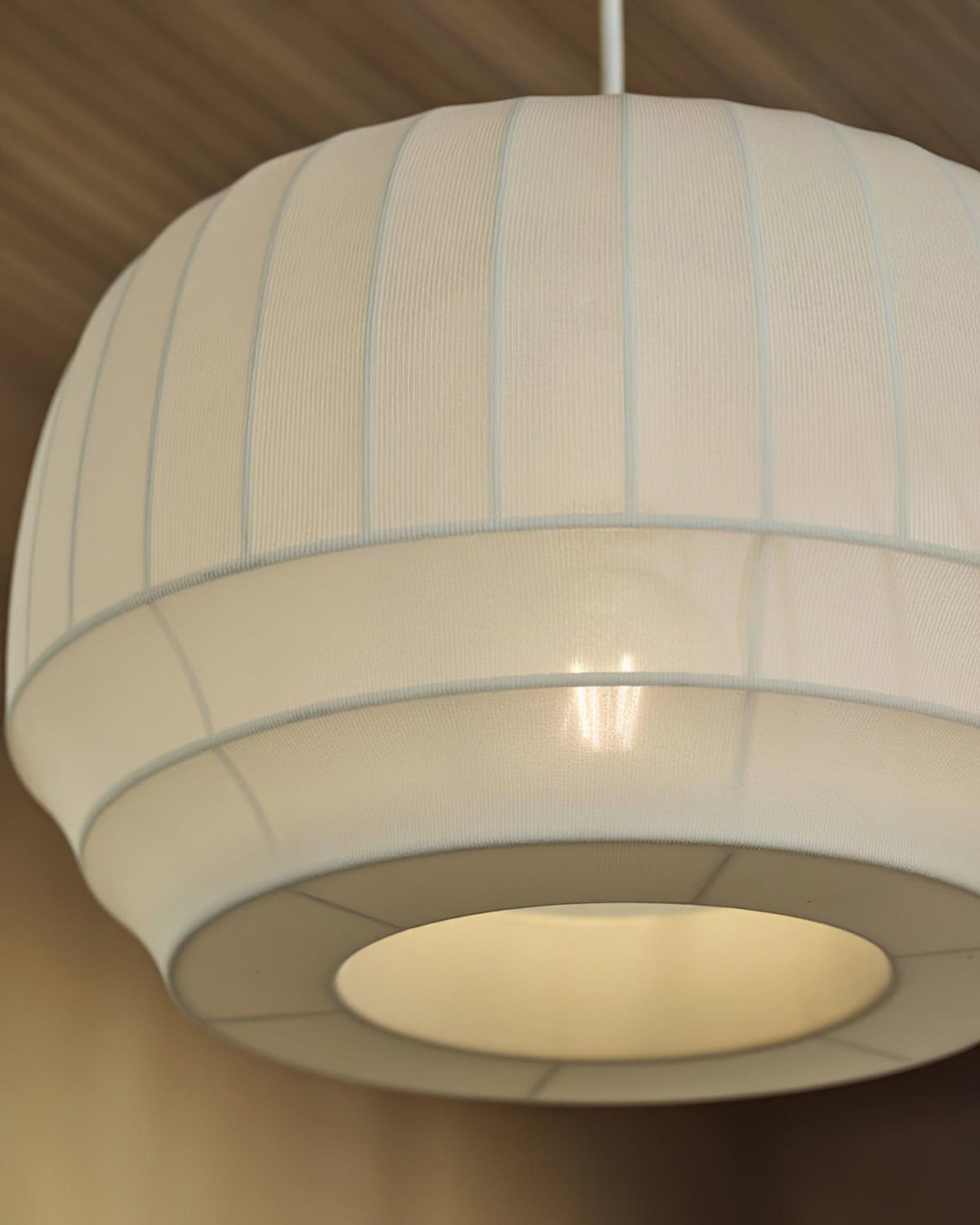 Taro lámpara colgante de tela blanca moderna minimalista con líneas verticales
