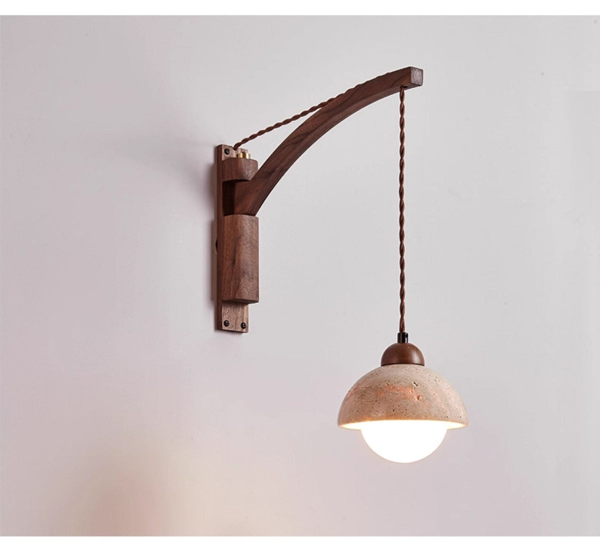 Aplique de pared de travertino Swing Arm