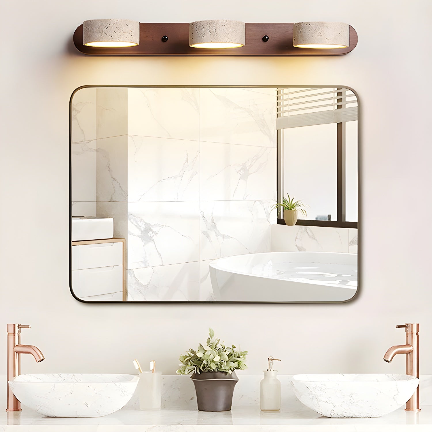 Voloreth aplique de pared minimalista en travertino