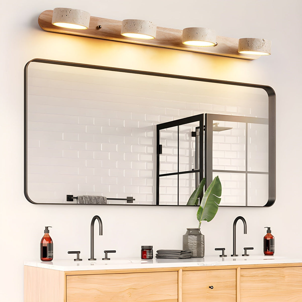 Voloreth aplique de pared minimalista en travertino
